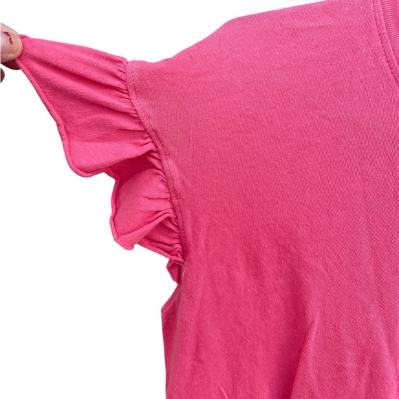 KATE SPADE NEW YORK Pink Ruffle Sleeve Short Sleeve Top - Picture 3 of 5